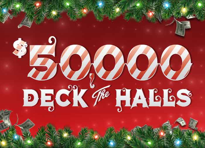 50K Deck the Halls Cash and Free Play Giveaway