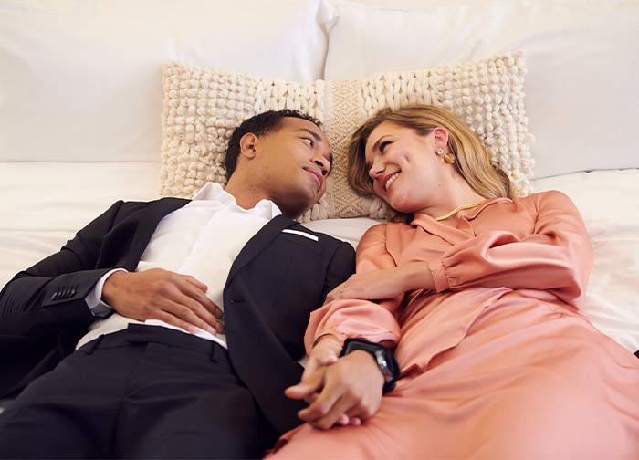 Couple in Luxury tower room at Atlantis 