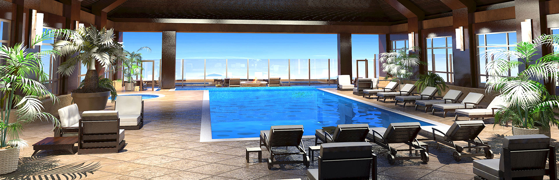 Spa Monarch Rooftop Pool Rendering