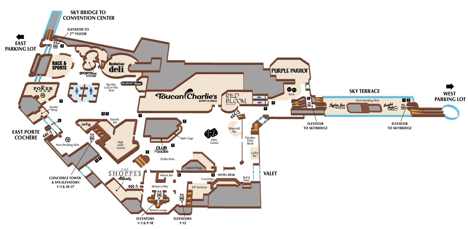 First Floor Map of Atlantis Casino